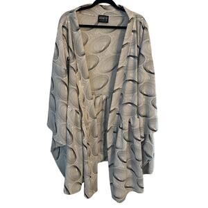 Y2K Deadstock Sky Creations Textured Black & White Duster Cardigan - One Size